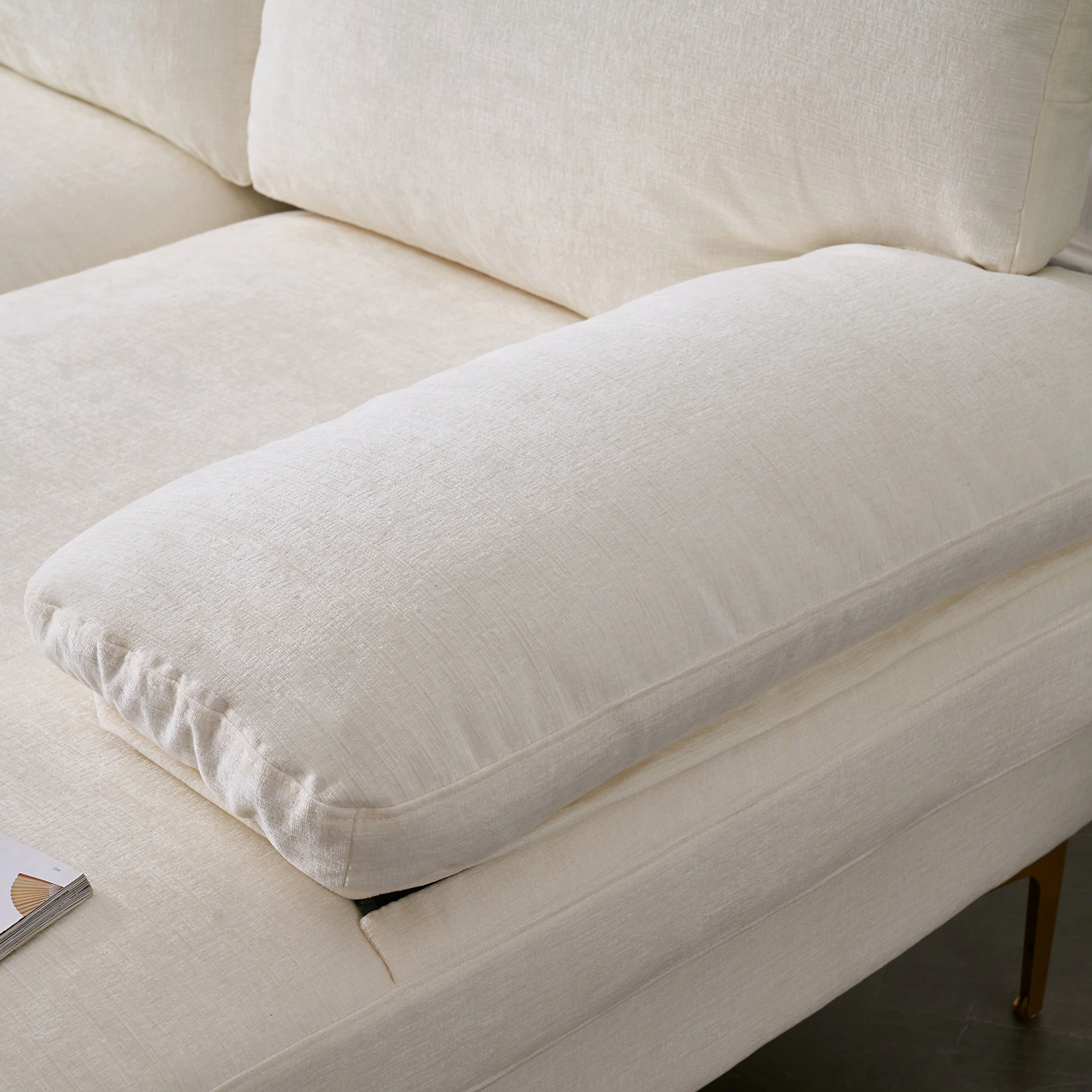 U-Shaped 4-Seat Indoor Modular Sofa Creamy-White view 15