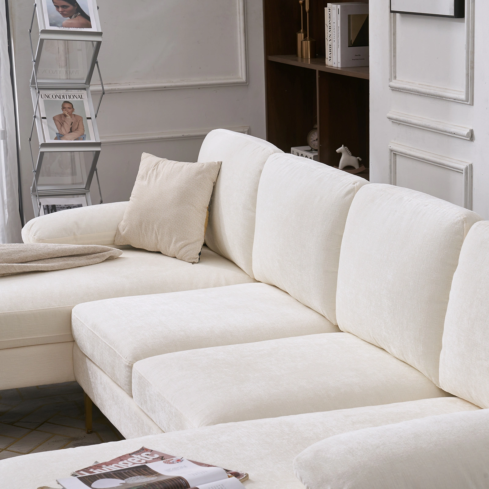 U-Shaped 4-Seat Indoor Modular Sofa Creamy-White view 18