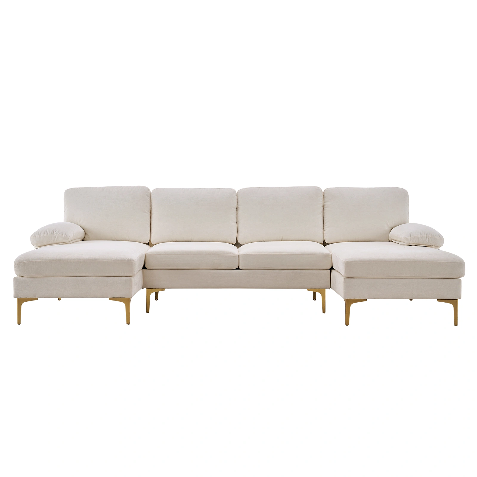 U-Shaped 4-Seat Indoor Modular Sofa Creamy-White view 2