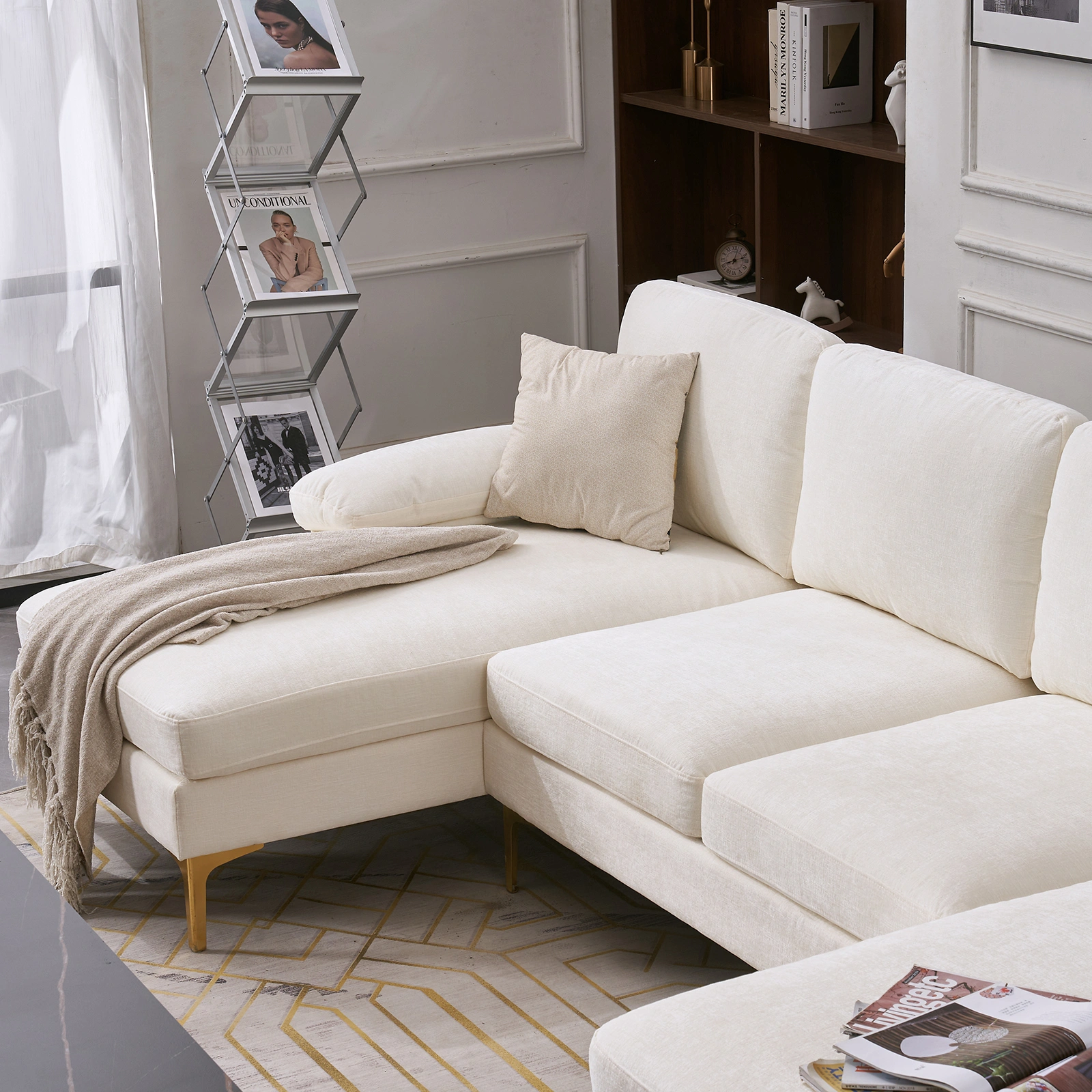 U-Shaped 4-Seat Indoor Modular Sofa Creamy-White view 22