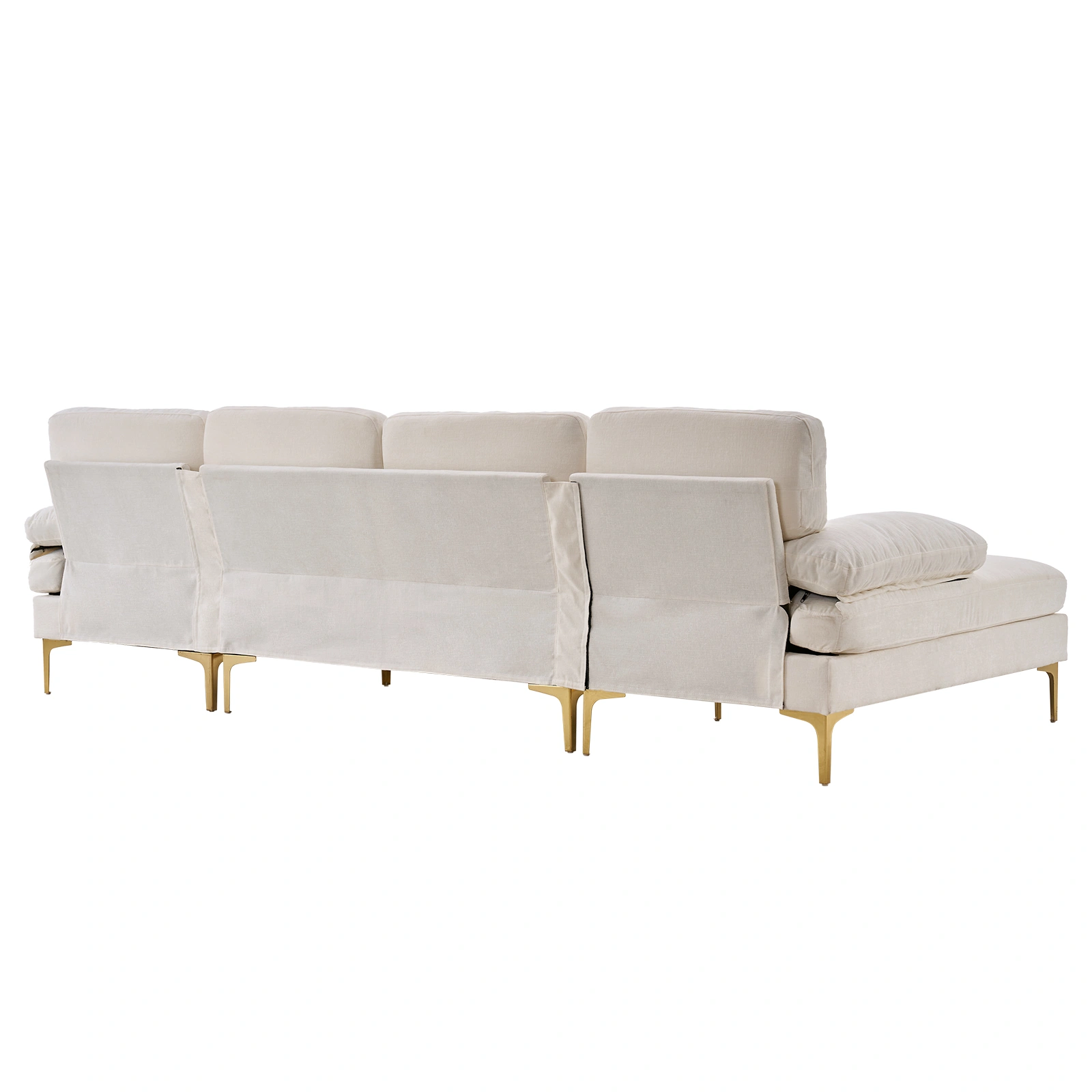 U-Shaped 4-Seat Indoor Modular Sofa Creamy-White view 3