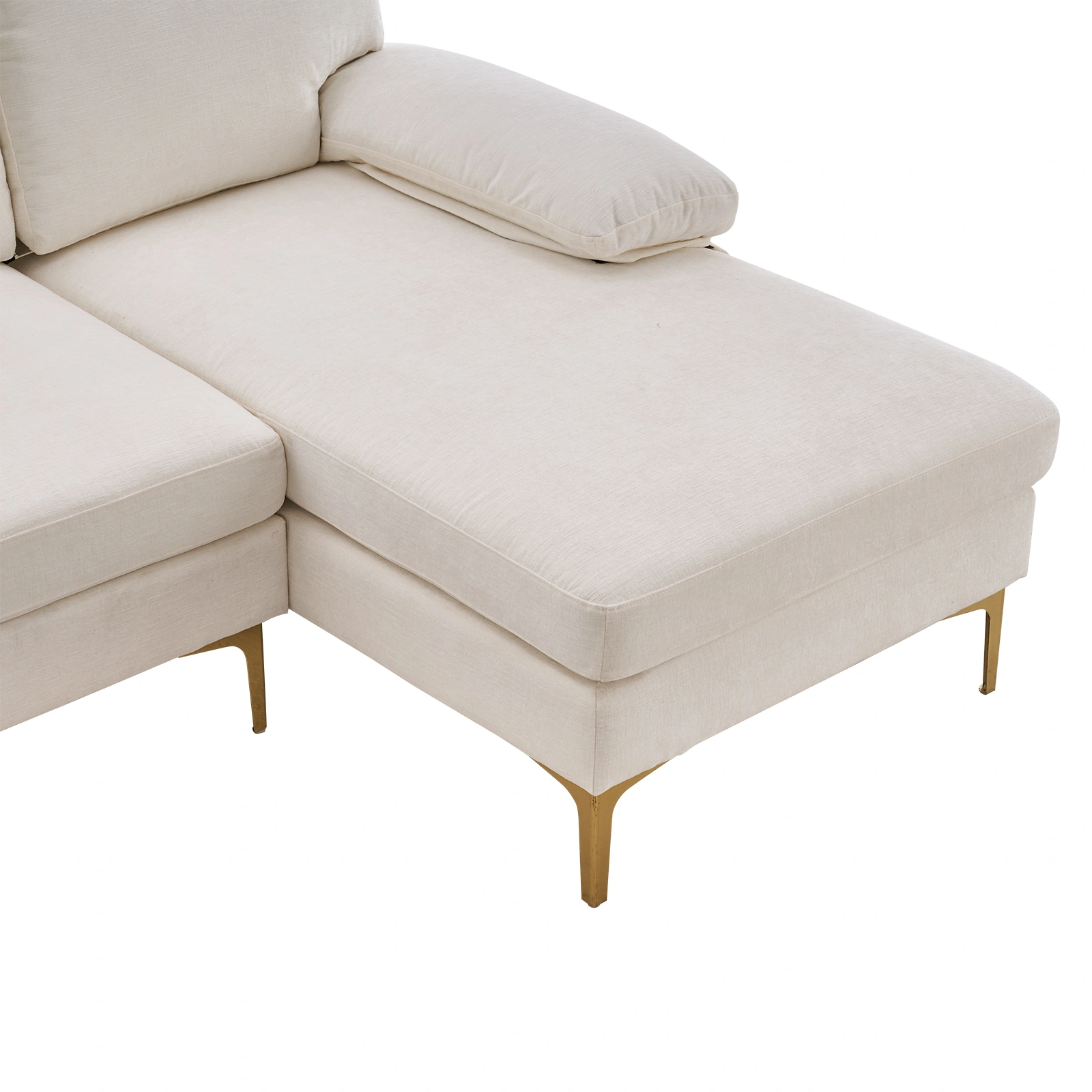 U-Shaped 4-Seat Indoor Modular Sofa Creamy-White view 9