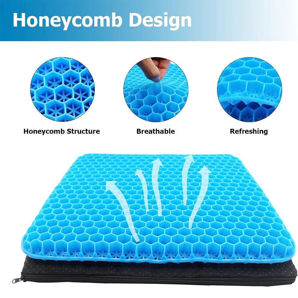 Gel Seat Cushion for Lower Back Pain - Pressure Relief Office Chair & Car Pad, Wheelchair Compatible view 2