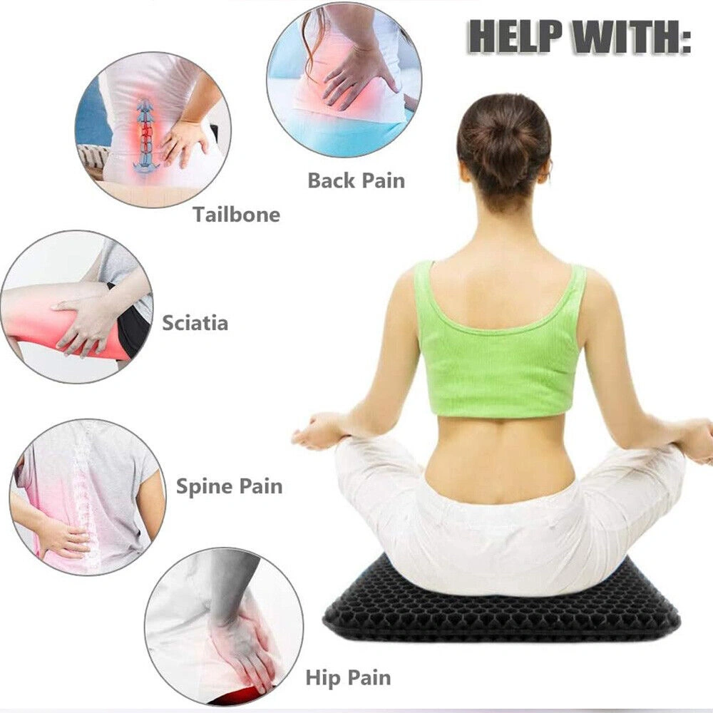 Gel Seat Cushion for Lower Back Pain - Pressure Relief Office Chair & Car Pad, Wheelchair Compatible view 4