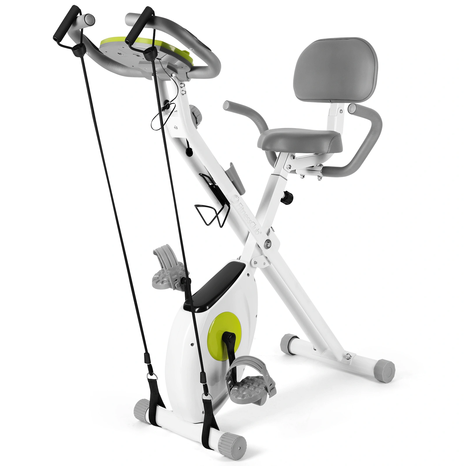 X-Bike Foldable Exercise Bike with Backrest, Indoor Stationary Fitness Cycling Bike for Home Gym Workout