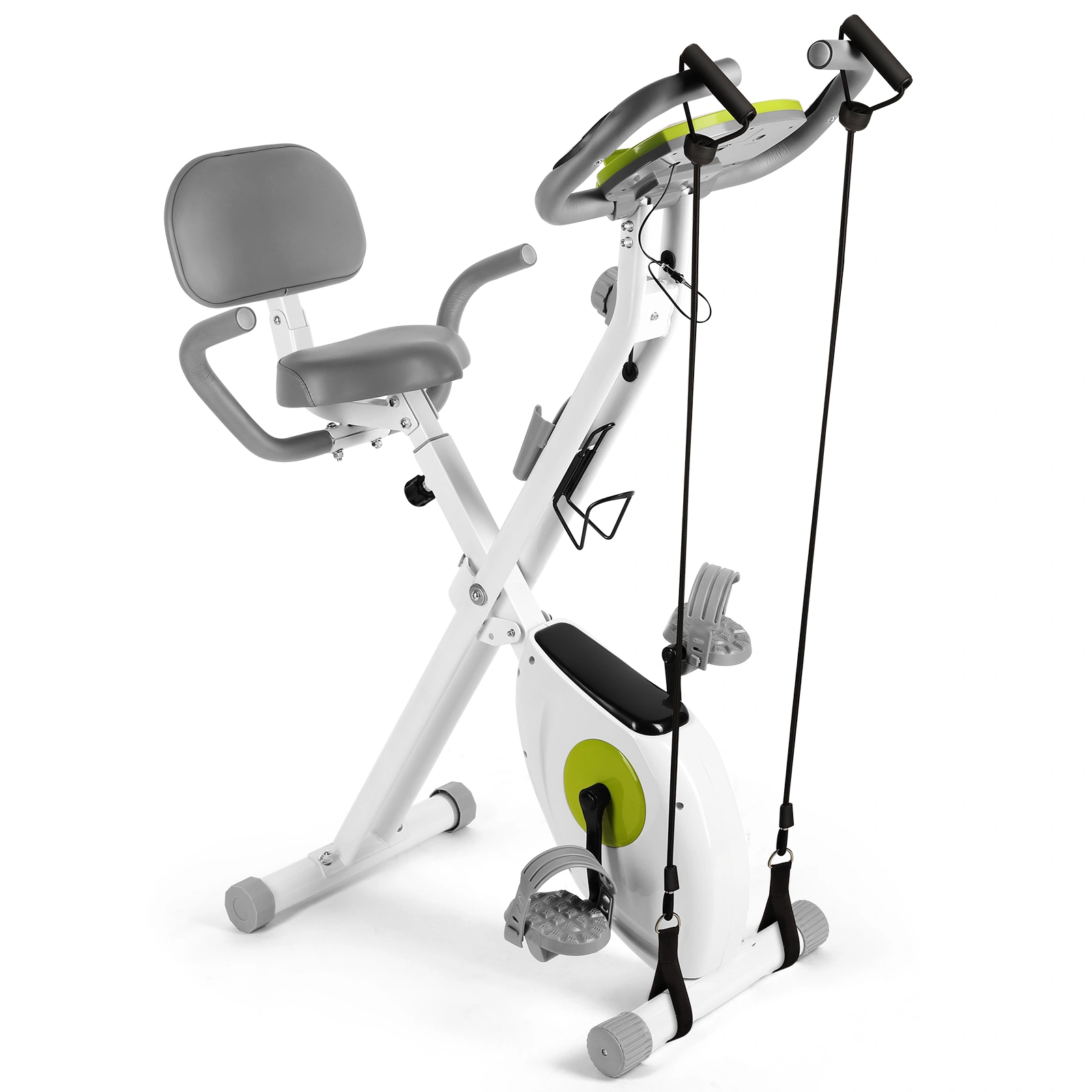 X-Bike Foldable Exercise Bike with Backrest, Indoor Stationary Fitness Cycling Bike for Home Gym Workout view 2