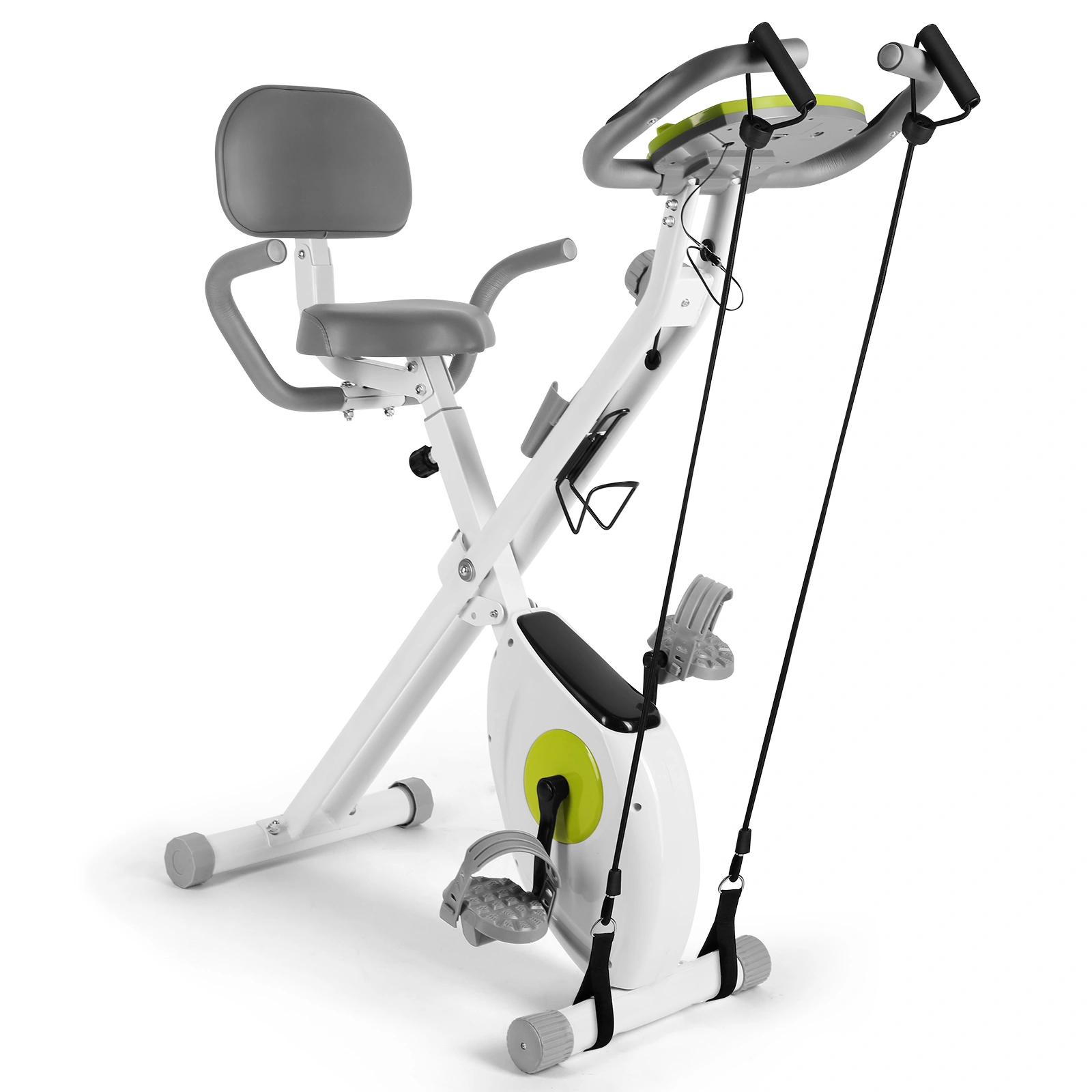 X-Bike Foldable Exercise Bike with Backrest, Indoor Stationary Fitness Cycling Bike for Home Gym Workout view 3
