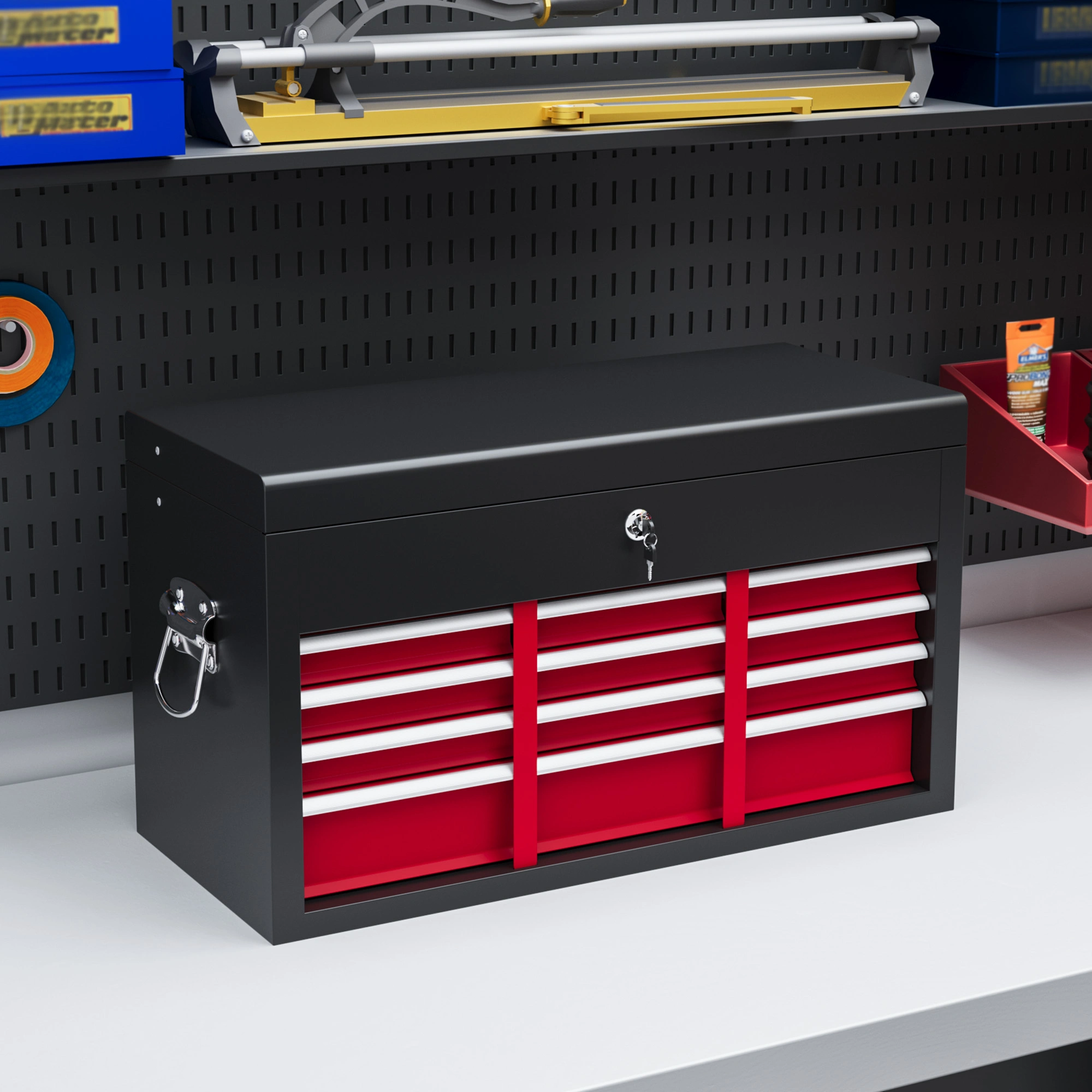 Industrial Tool Box - Large Capacity Portable Toolbox with Lid, Organized Storage for Hand Tools and Workshop Essentials view 3