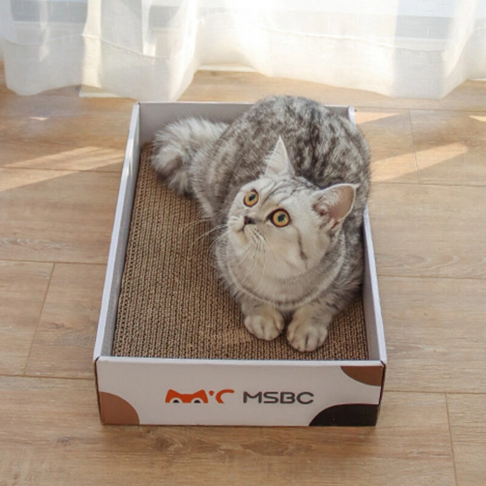 3 Pack Cat Scratcher Box - Heavy Duty Corrugated Cardboard Scratching Board Pad view 2