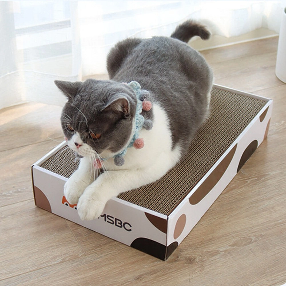 3 Pack Cat Scratcher Box - Heavy Duty Corrugated Cardboard Scratching Board Pad view 4