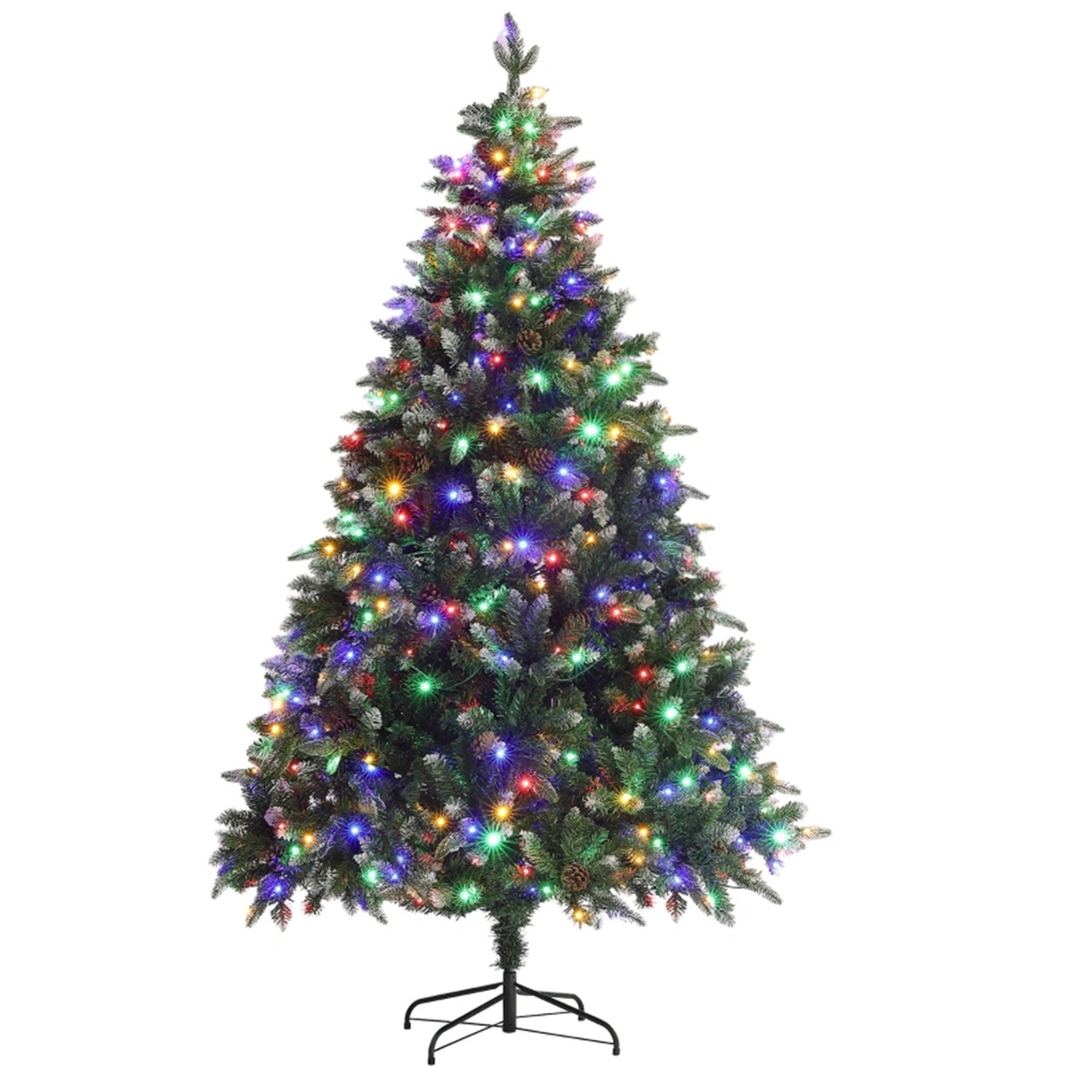 7 Ft Artificial Christmas Tree, Full Body Hinged Branches, Indoor Outdoor Holiday Decor, Easy Assembly, Stand Included
