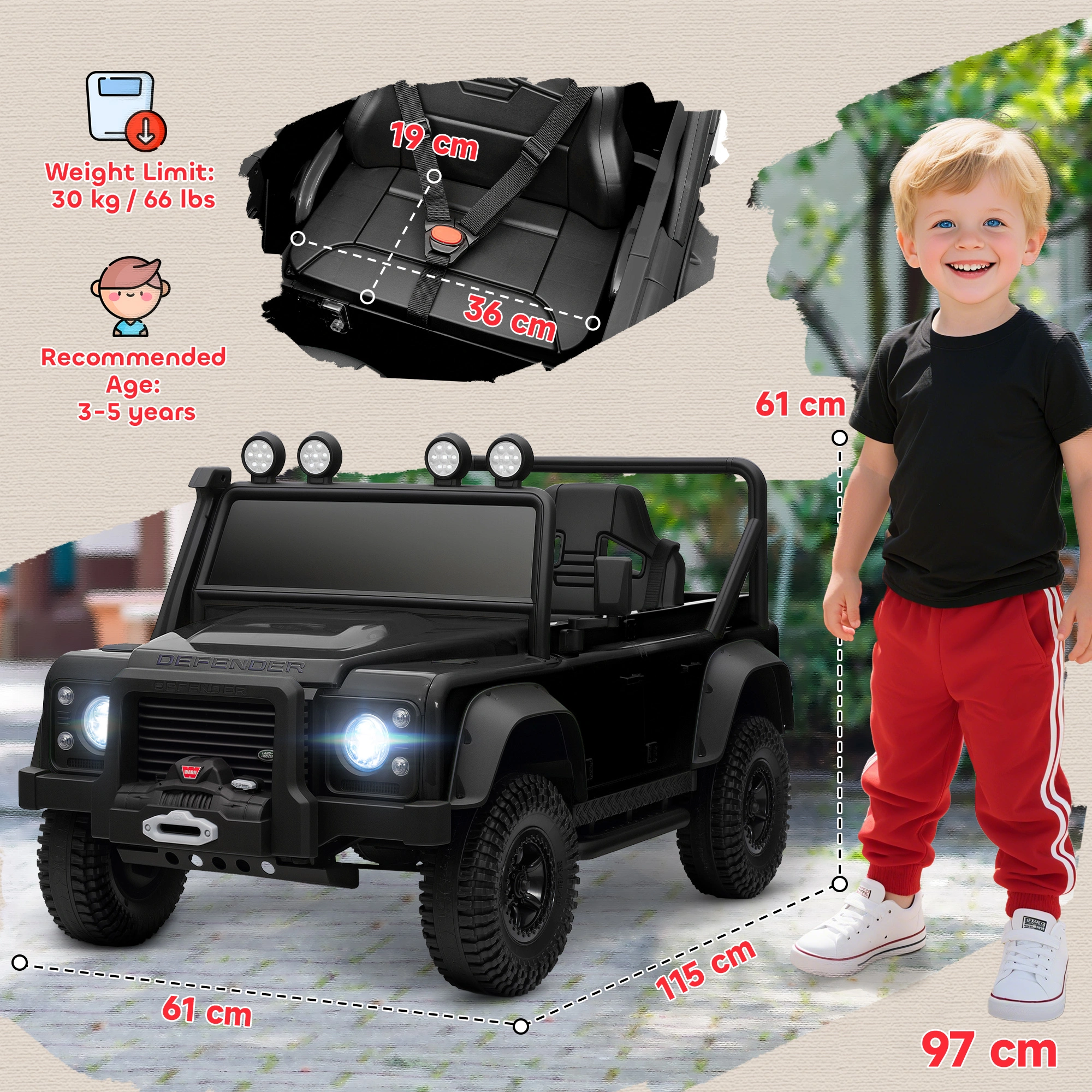 Electric Ride On Truck for Kids, 6V Battery Powered Car with Remote Control, Rocking Seat, MP3 Player & LED Lights, Green view 3