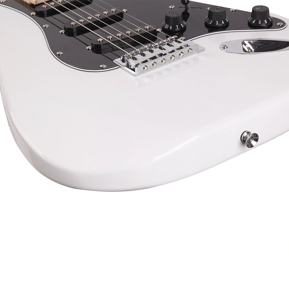 GST Stylish Electric Guitar Kit with Black Pickguard White view 10