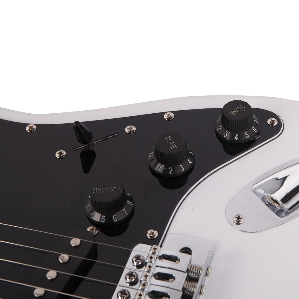 GST Stylish Electric Guitar Kit with Black Pickguard White view 14