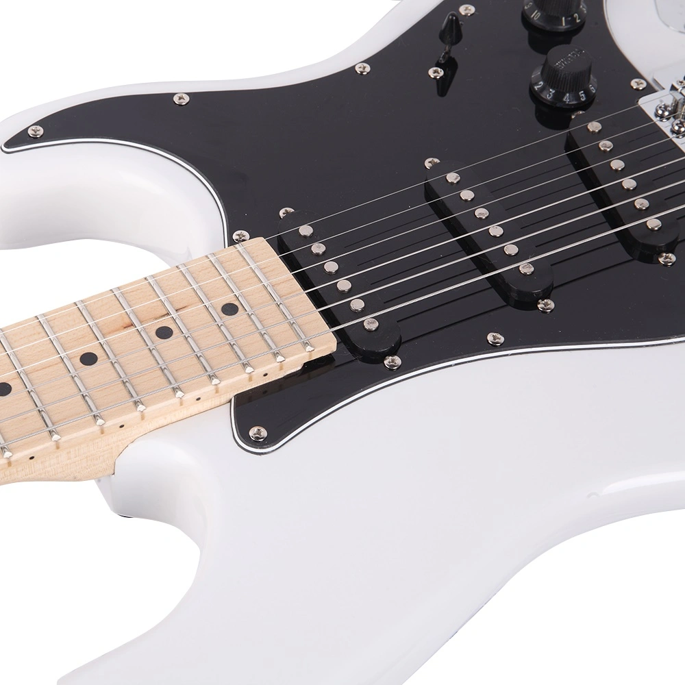 GST Stylish Electric Guitar Kit with Black Pickguard White view 28