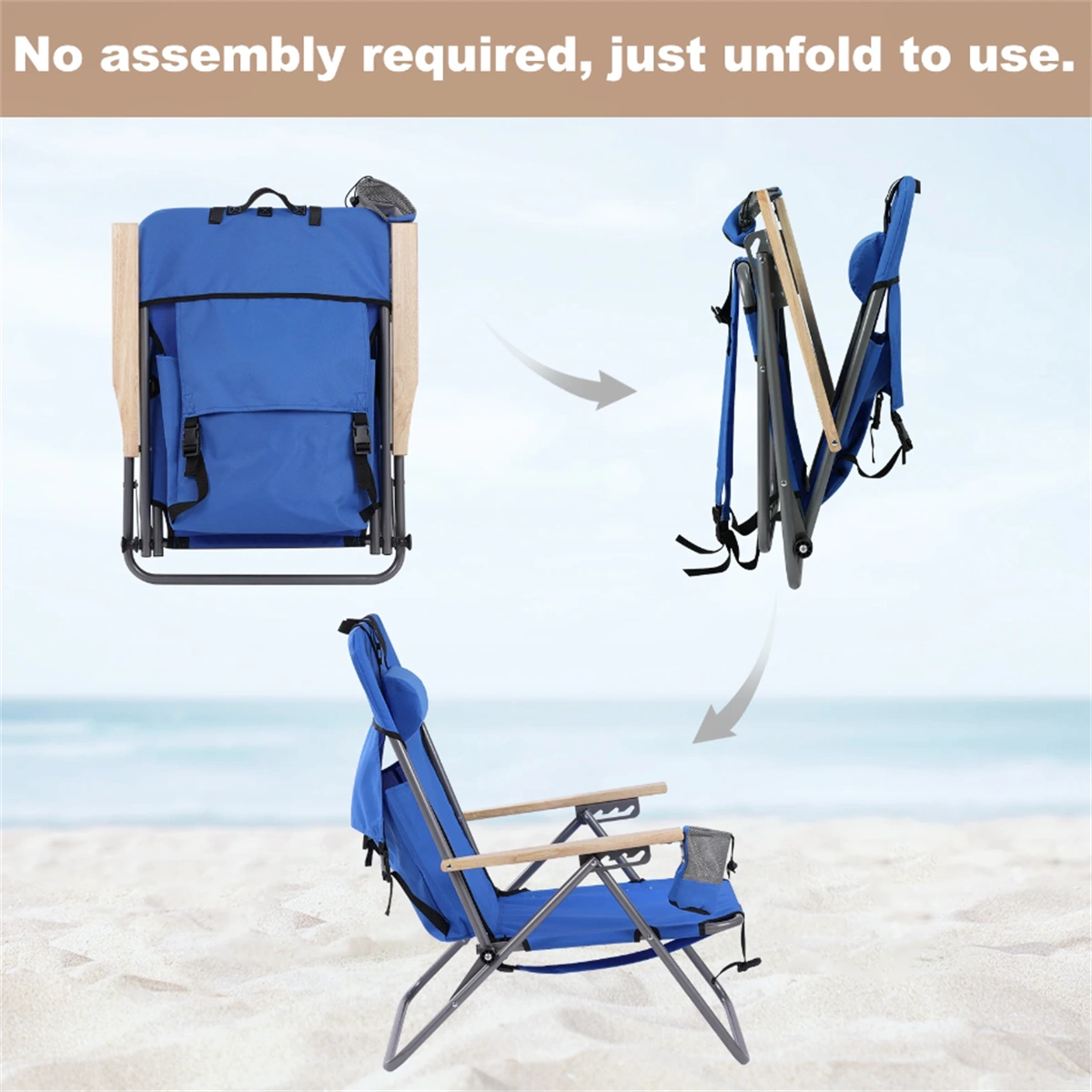 Armchair/Dining Chair/Office Chair | Portable Camping Fishing Chair with Backrest view 3