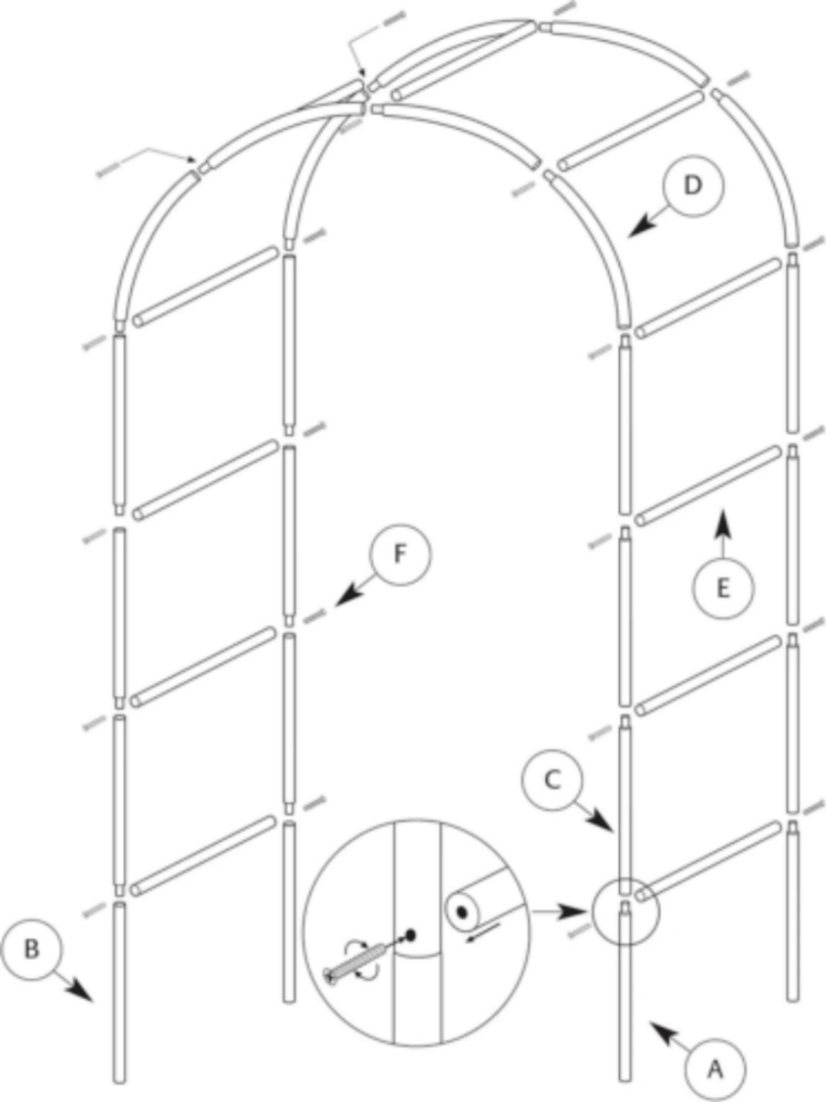 9FT Garden Arch Trellis, Metal Tubular Floral Climbing Plant Archway for Balloon Wedding Party Decoration view 3