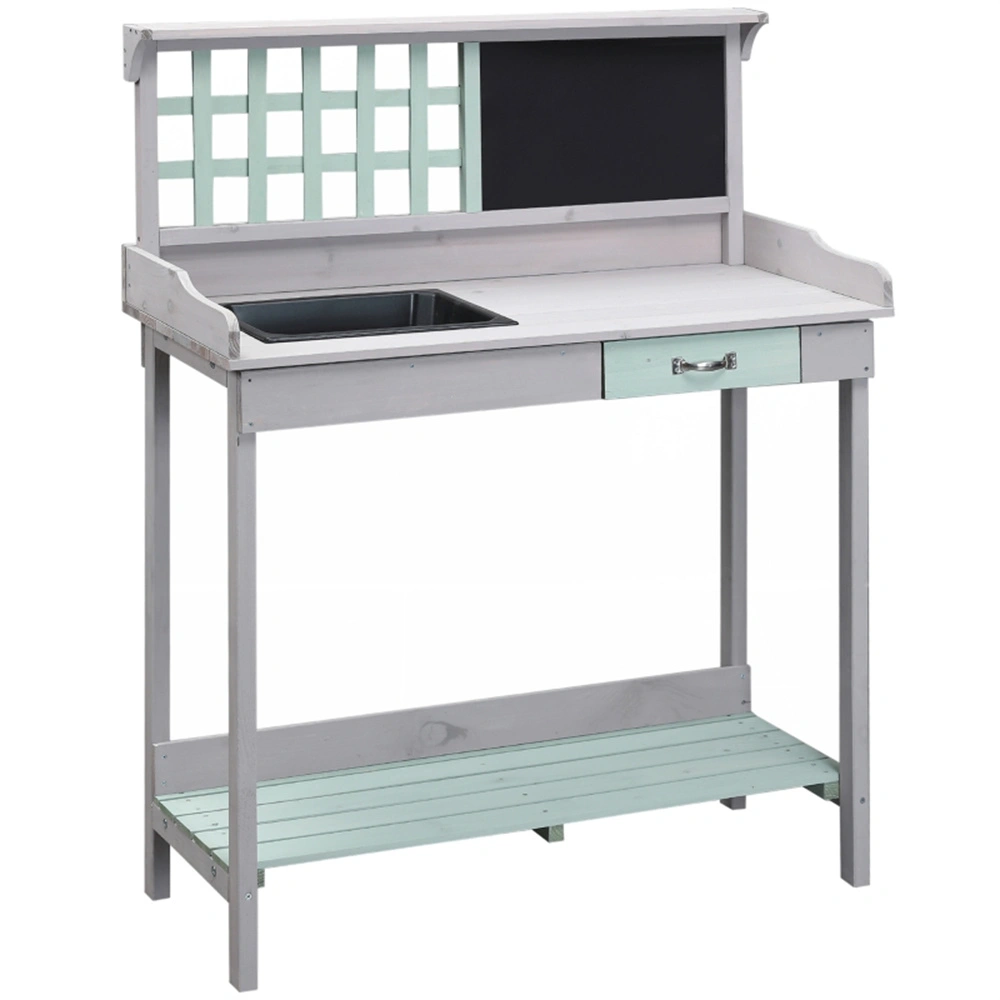 Heavy Duty Garden Work Bench with Open Shelf Storage, Outdoor Potting Bench