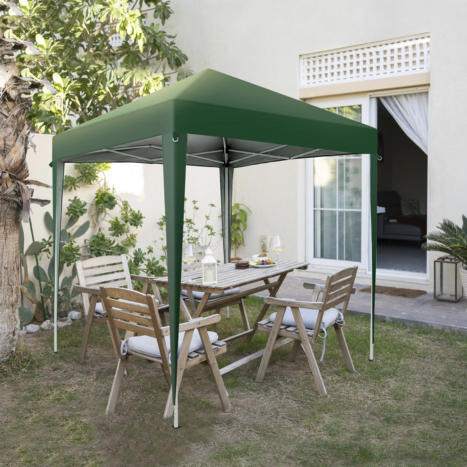 2x2m Green Waterproof Folding Tent, Right-Angle Portable Shelter Canopy for Outdoor Camping & Garden view 2