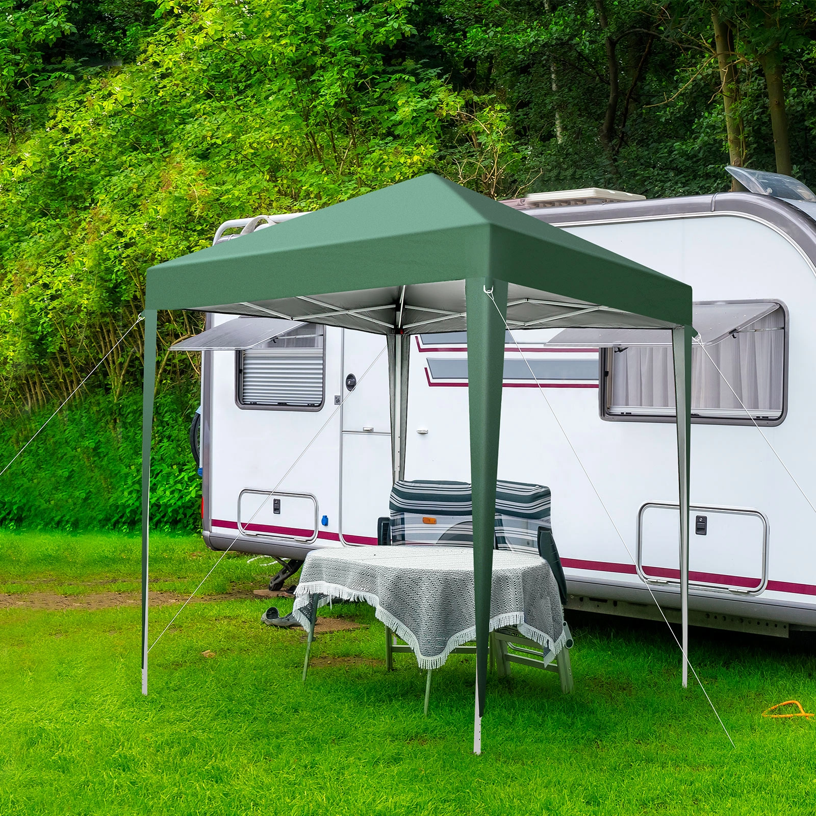 2x2m Green Waterproof Folding Tent, Right-Angle Portable Shelter Canopy for Outdoor Camping & Garden view 6