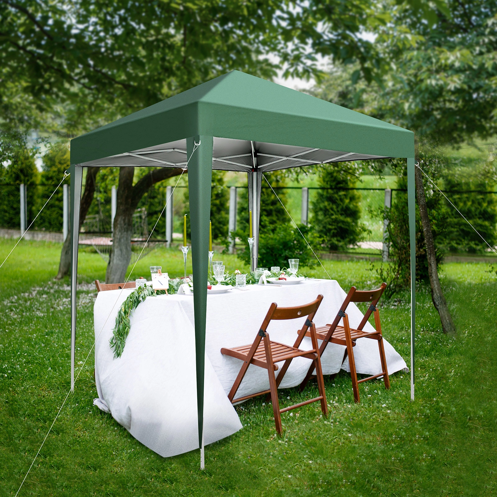 2x2m Green Waterproof Folding Tent, Right-Angle Portable Shelter Canopy for Outdoor Camping & Garden view 9