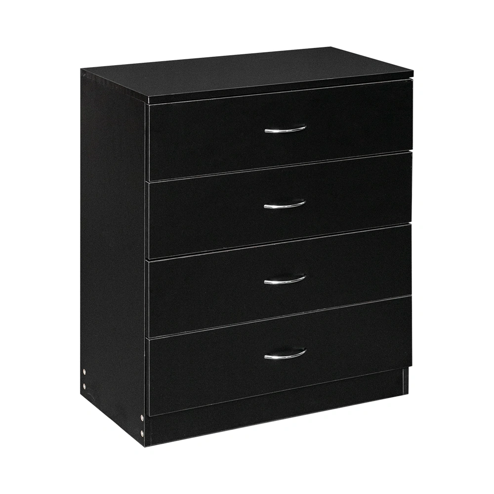 Modern 4-Drawer Dresser Cabinet, Black Storage Console with Simple Design, Bedroom Living Room Organizer view 6