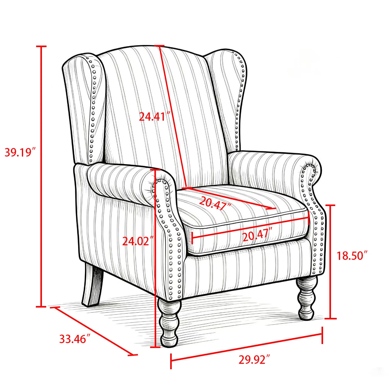 Modern Accent Chair with Retro Wood Legs, Comfy Upholstered Armchair, Floral Design Single Sofa Chair for Living Room Bedroom Office - Blue Bird view 2