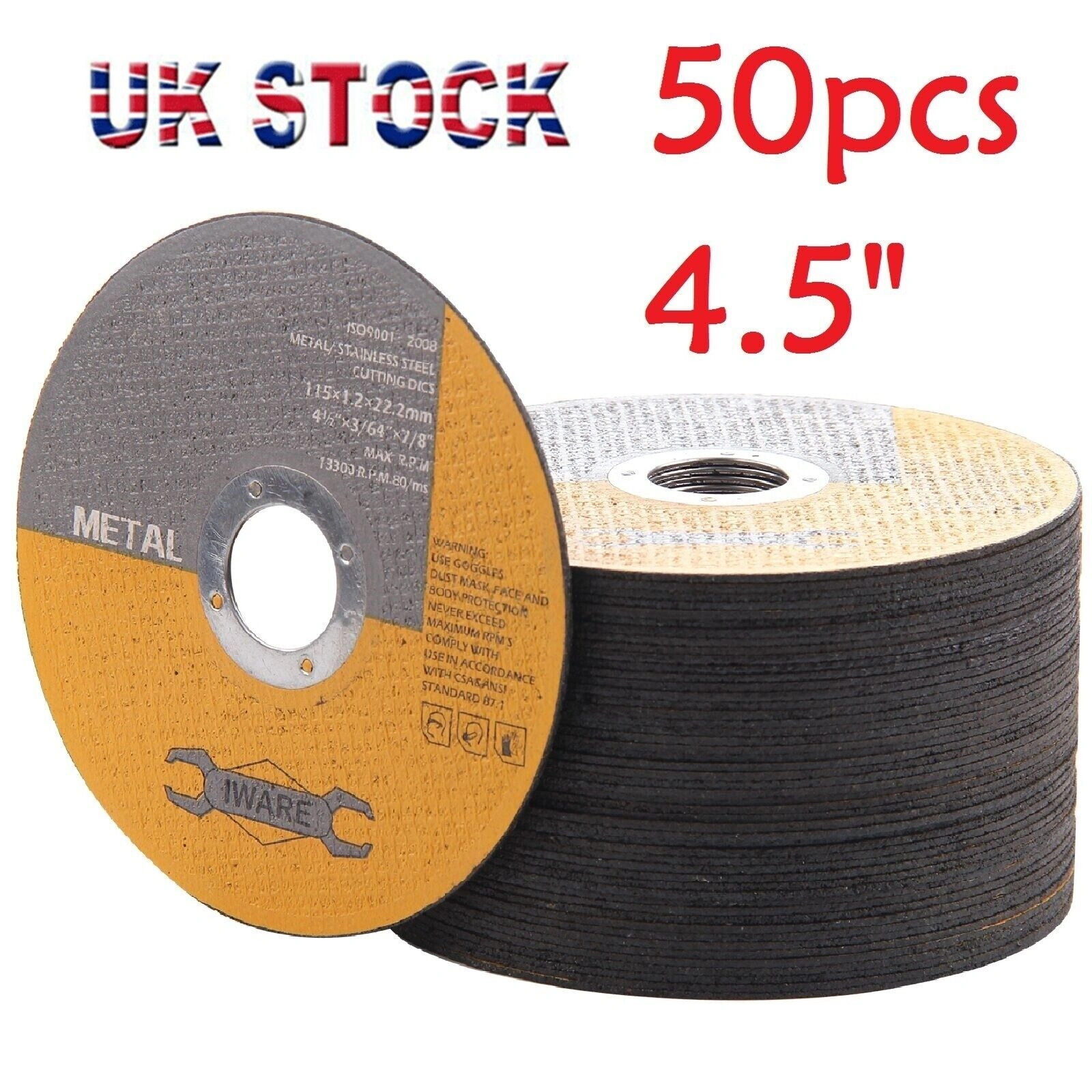 50X 4.5" 115MM Thin 1.2MM Metal Cutting Disc Blade for Angle Grinder Stainless Steel