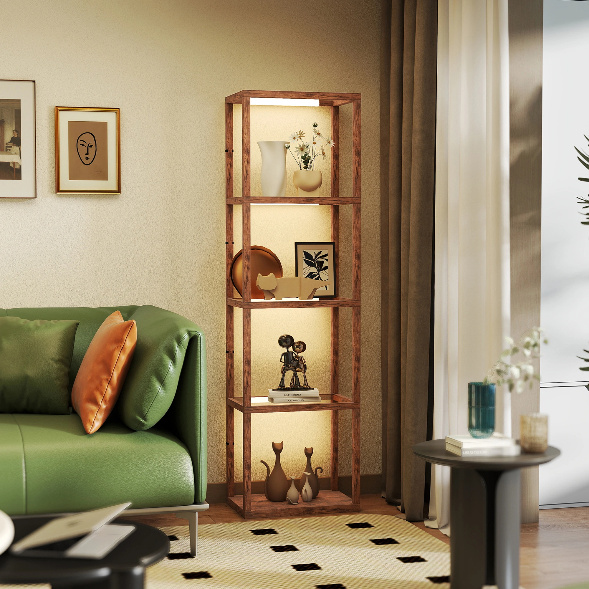Elegant Floor Lamp with Base - Freestanding Lighting for Living Room, Bedroom, Hallway