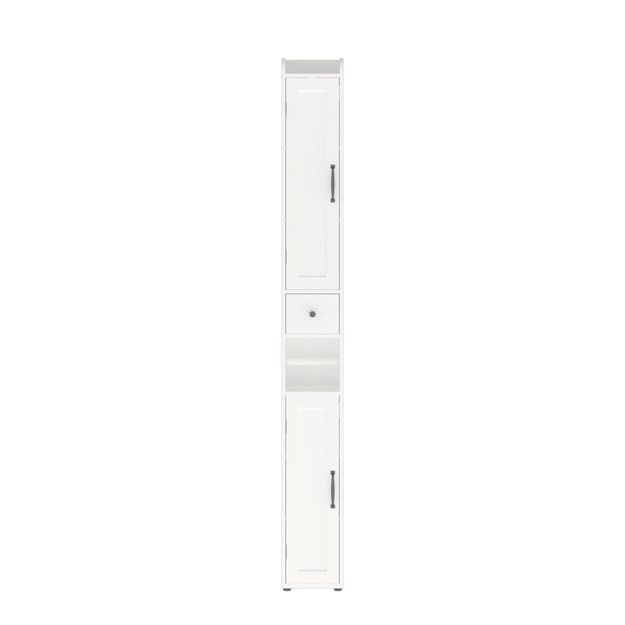 Tall Bathroom Storage Cabinet 67.5", Slim Freestanding 2-Door White Storage Console with Adjustable Shelves, Anti-Tip & Open Compartments for Small Spaces view 5