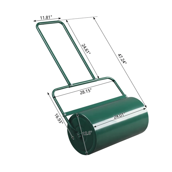 24in Lawn Roller Iron Cylindrical Garden North America Black(same as 90673505) view 4