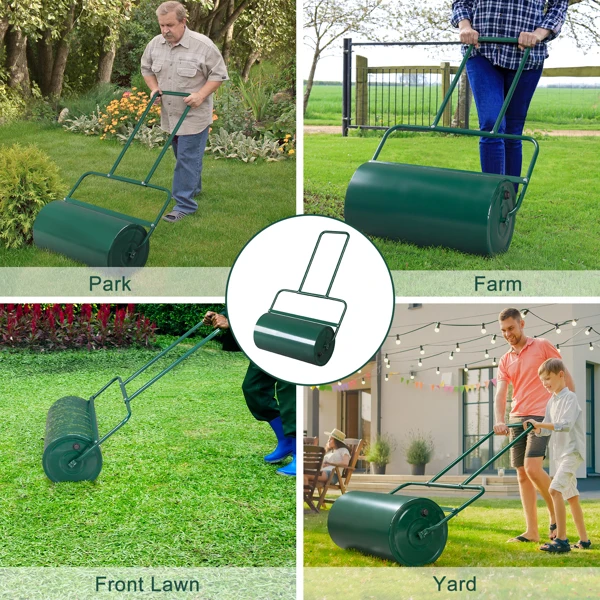 24in Lawn Roller Iron Cylindrical Garden North America Black(same as 90673505) view 6
