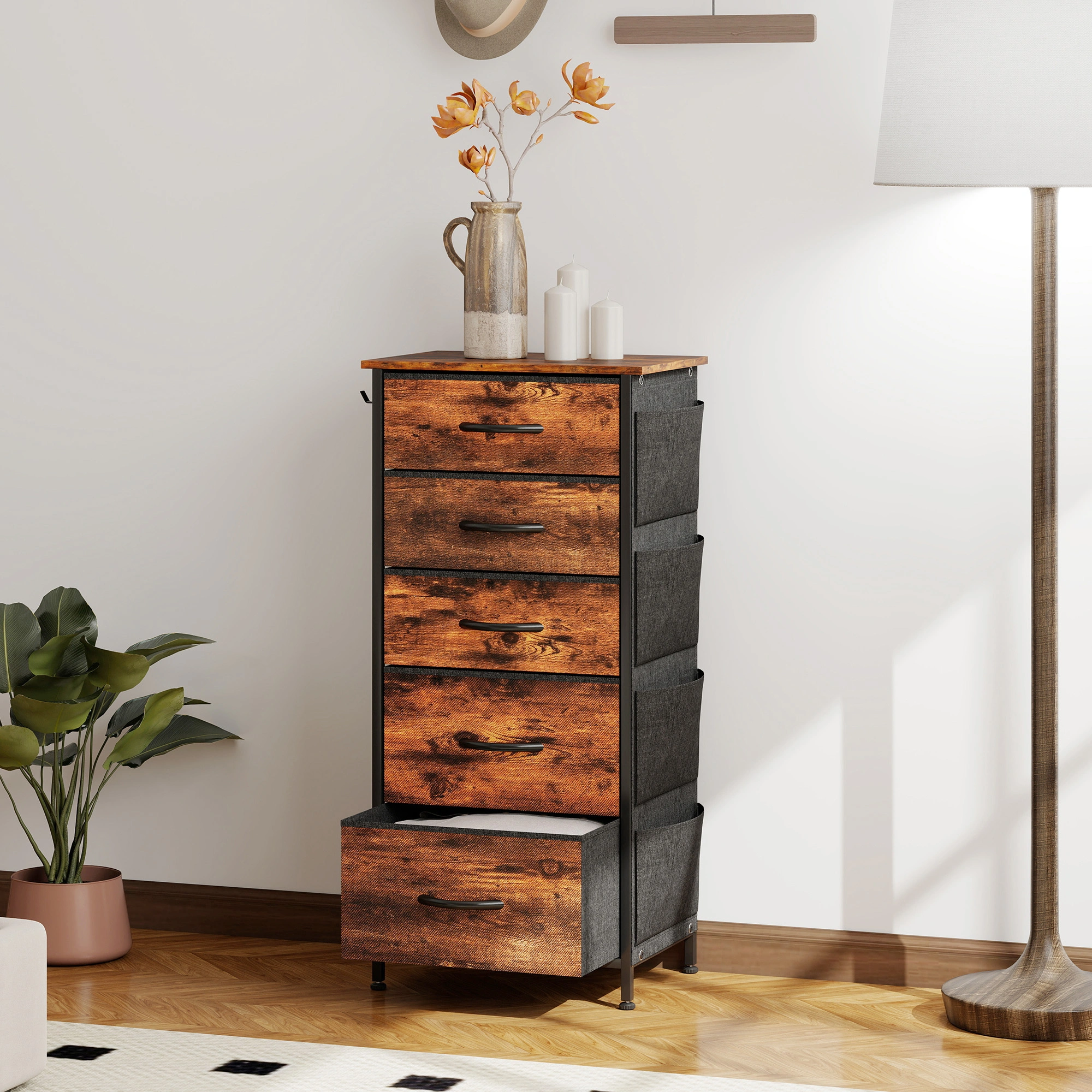 Wood Storage Chest of Drawers, Large Organizer Cabinet with Multiple Drawers for Bedroom Living Room