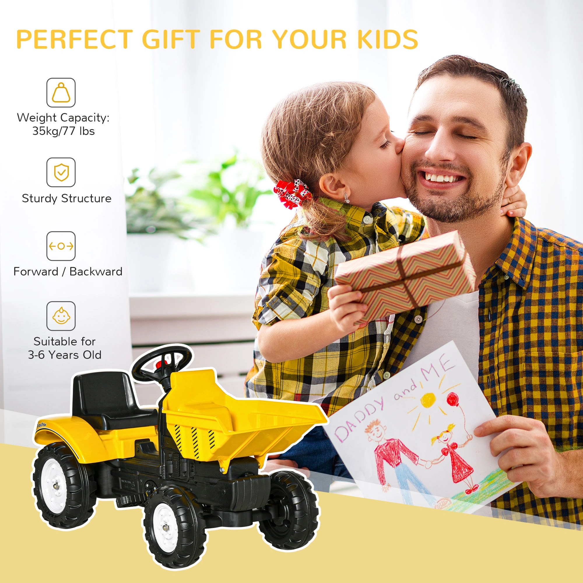 Kids Electric Ride-On Car for Toddlers, Battery-Powered Vehicle with Remote Control Parenting Mode view 3