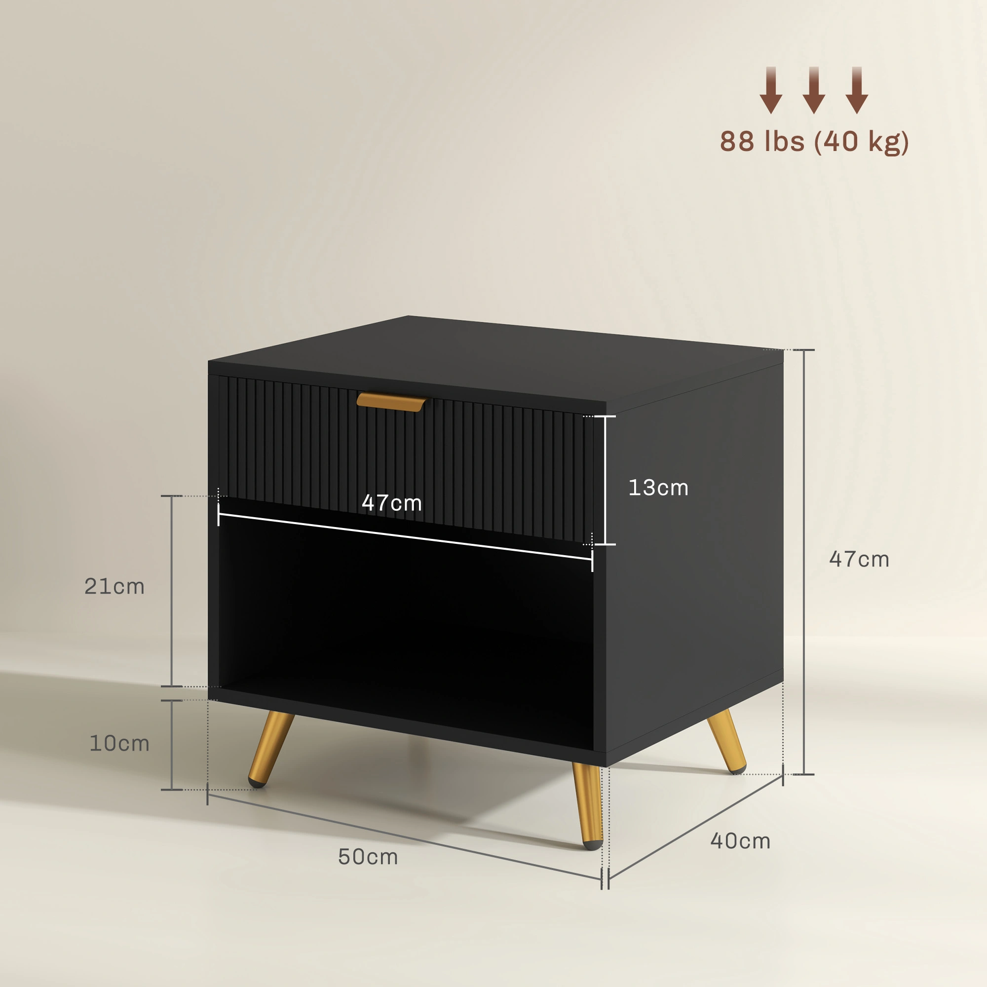 Bedside Tables, Nightstand Storage Cabinet, Modern Bedside Table with Drawer, Compact Bedroom Furniture view 2