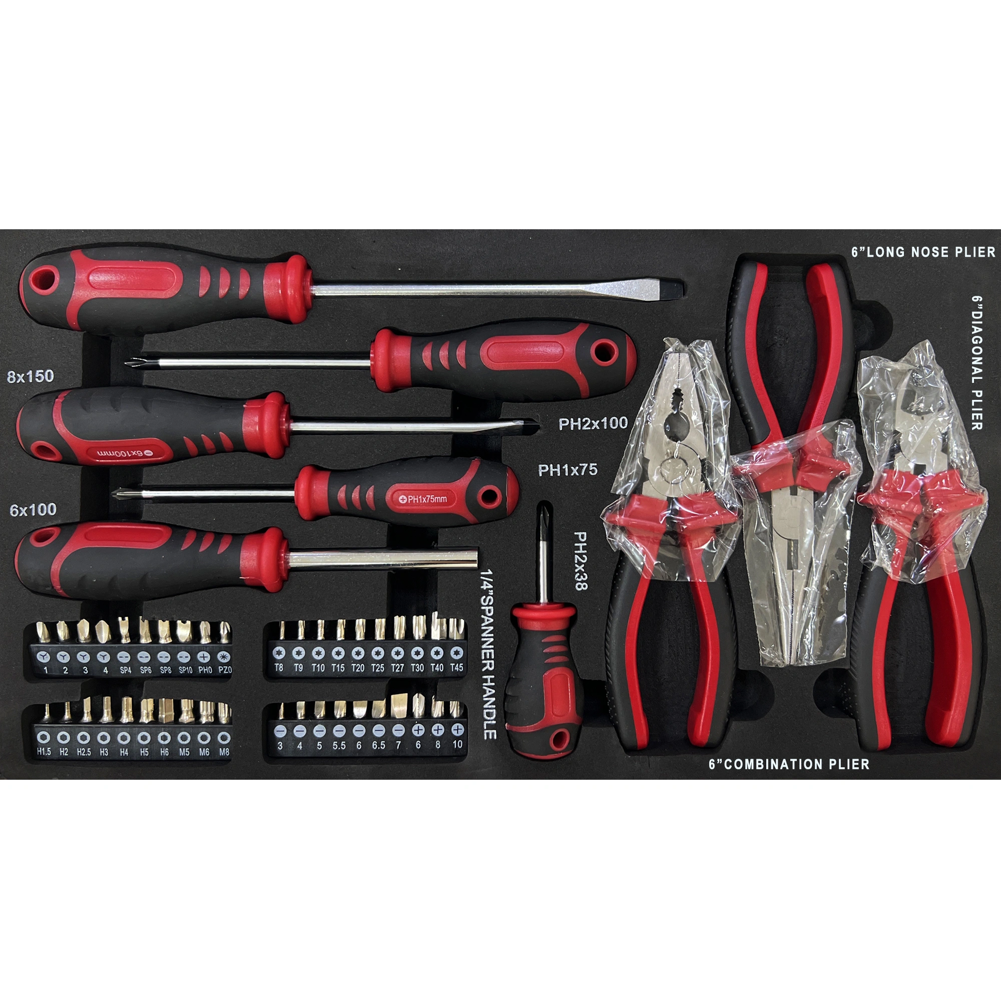3 Drawers Tool Box with Tool Set--Orange view 7