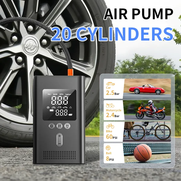 Portable Car Jump Starter with Air Compressor,150PSI Digital Tire Inflator,Car Battery Jump Starter (9.0 Gas/6.5L Diesel),Safe Clamps for Easy Use, Christmas Gift view 2