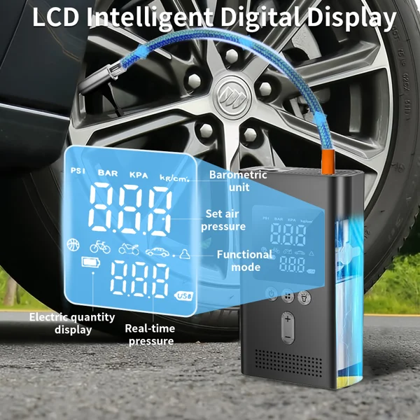 Portable Car Jump Starter with Air Compressor,150PSI Digital Tire Inflator,Car Battery Jump Starter (9.0 Gas/6.5L Diesel),Safe Clamps for Easy Use, Christmas Gift view 5