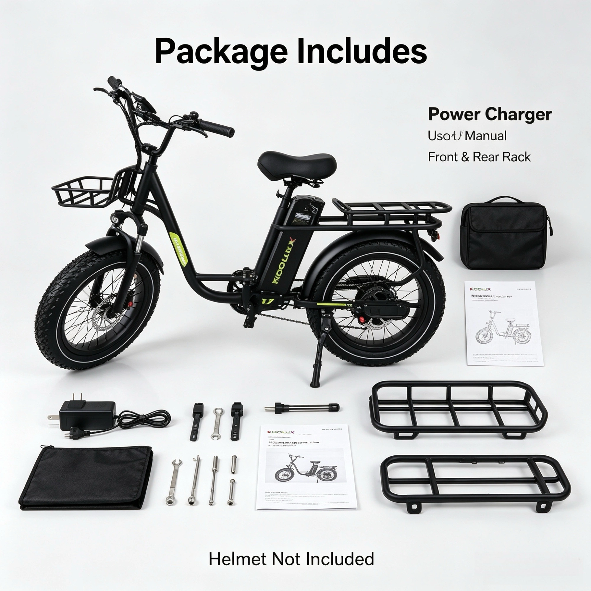 UK Warehouse In Stock, Koolux X7 Fat Tire E‑Bike, 750W Peak Motor, Kenda Tires, Hydraulic Brakes, 48V 20Ah Long Range, Black Electric Bicycle view 2