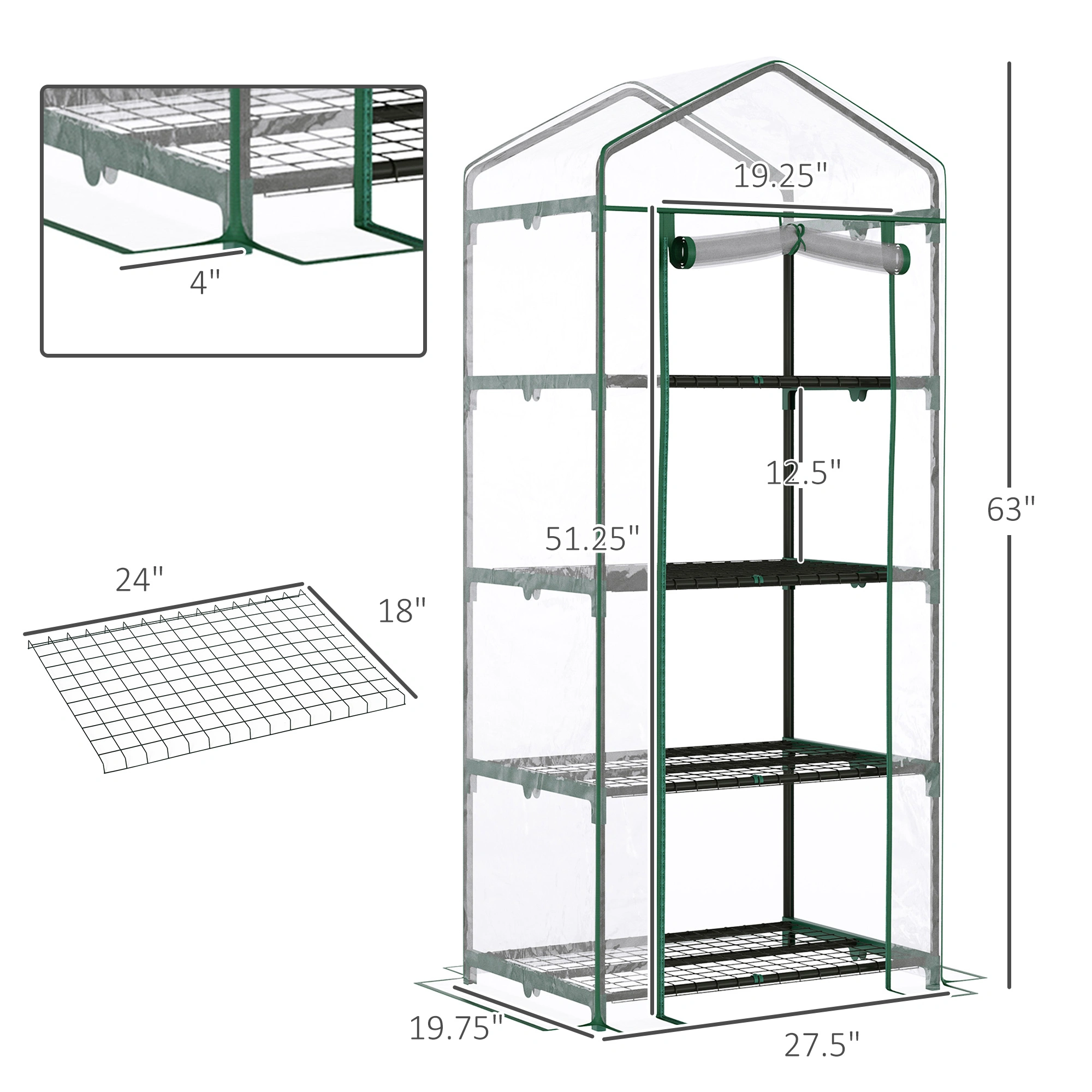 Mini Greenhouse Garden Propagation Station - Clear Dome Cover with Locking Clips for Tender Plants & Seed Starting view 3