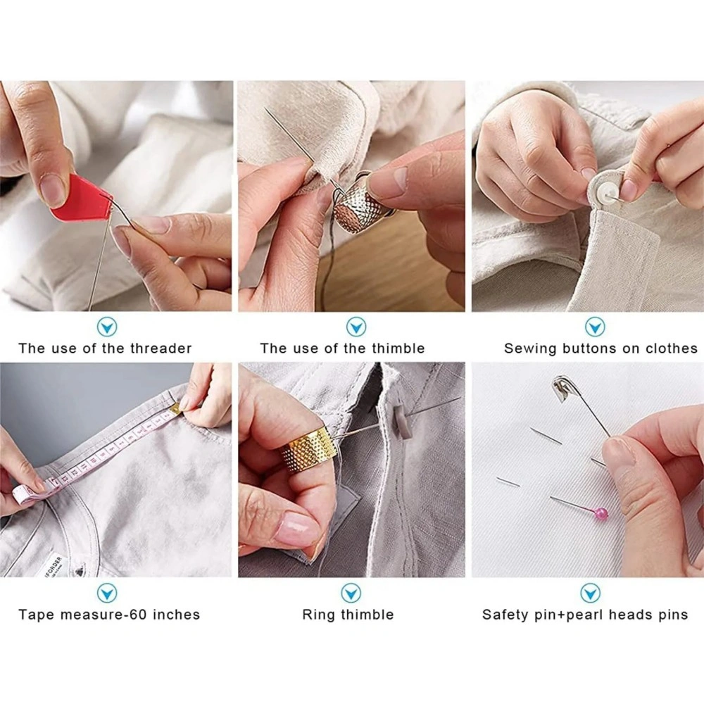 230Pcs Large Portable Sewing Kit - Travel Case Needles Thread Scissors Set Box view 3
