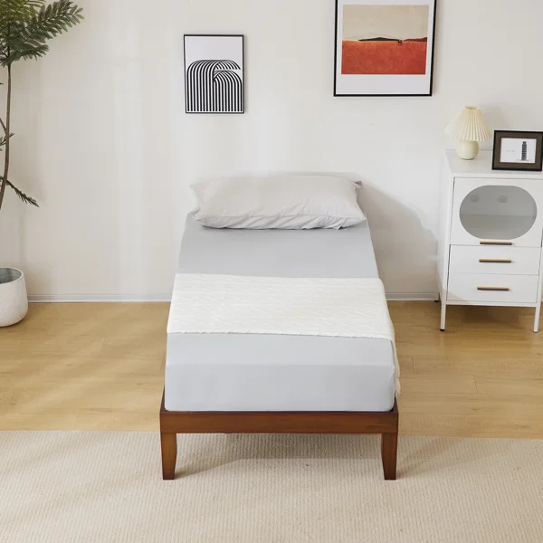 Twin Basic Bed Frame Pine Wood Painted Surface Bed Single Bed 74.41*37.99*12in Coffee view 5