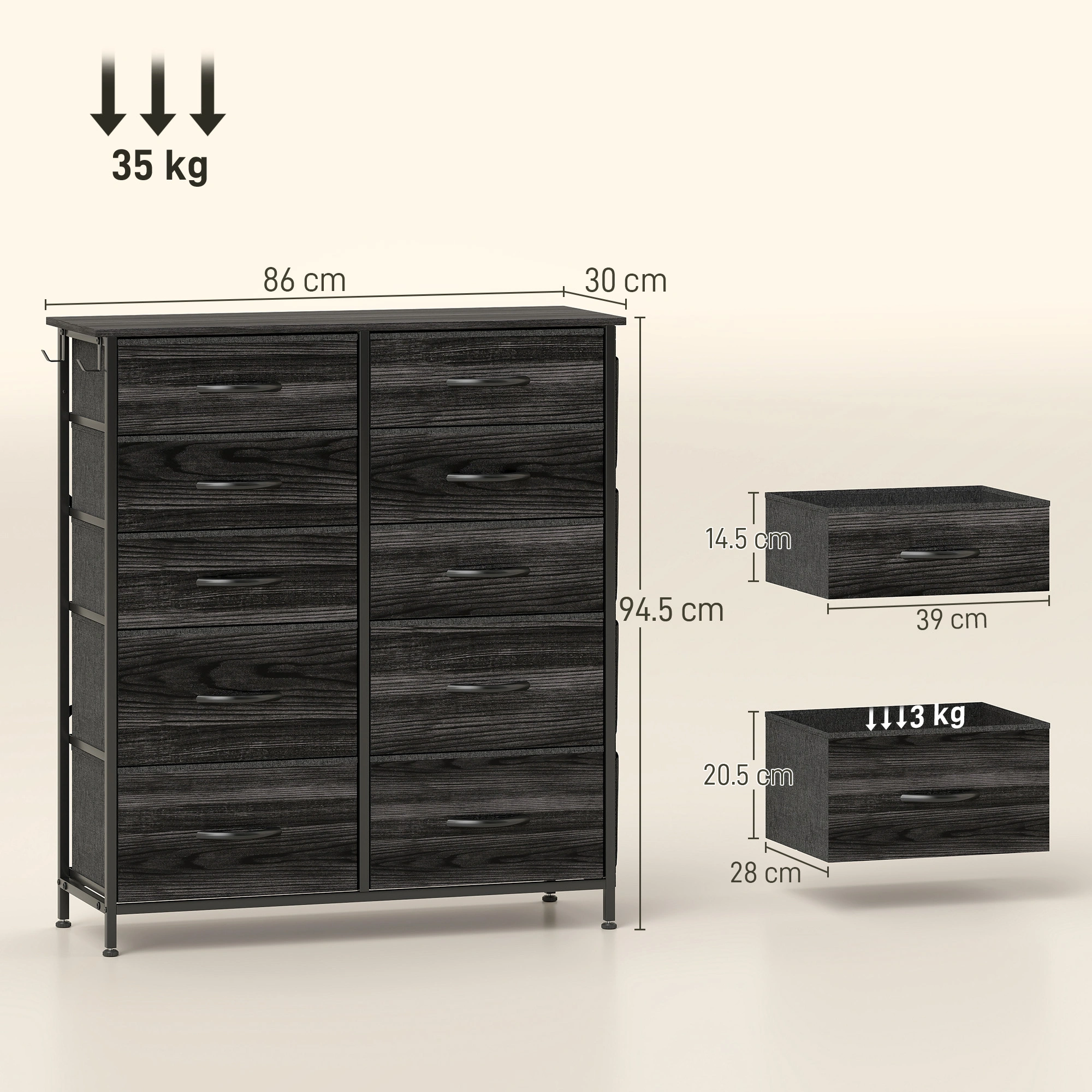 Wood Storage Chest of Drawers - 4 Tier Organizing Bin with Lid, Large Capacity Wooden Craft Box for Blankets, Toys & Kitchen Supplies view 2