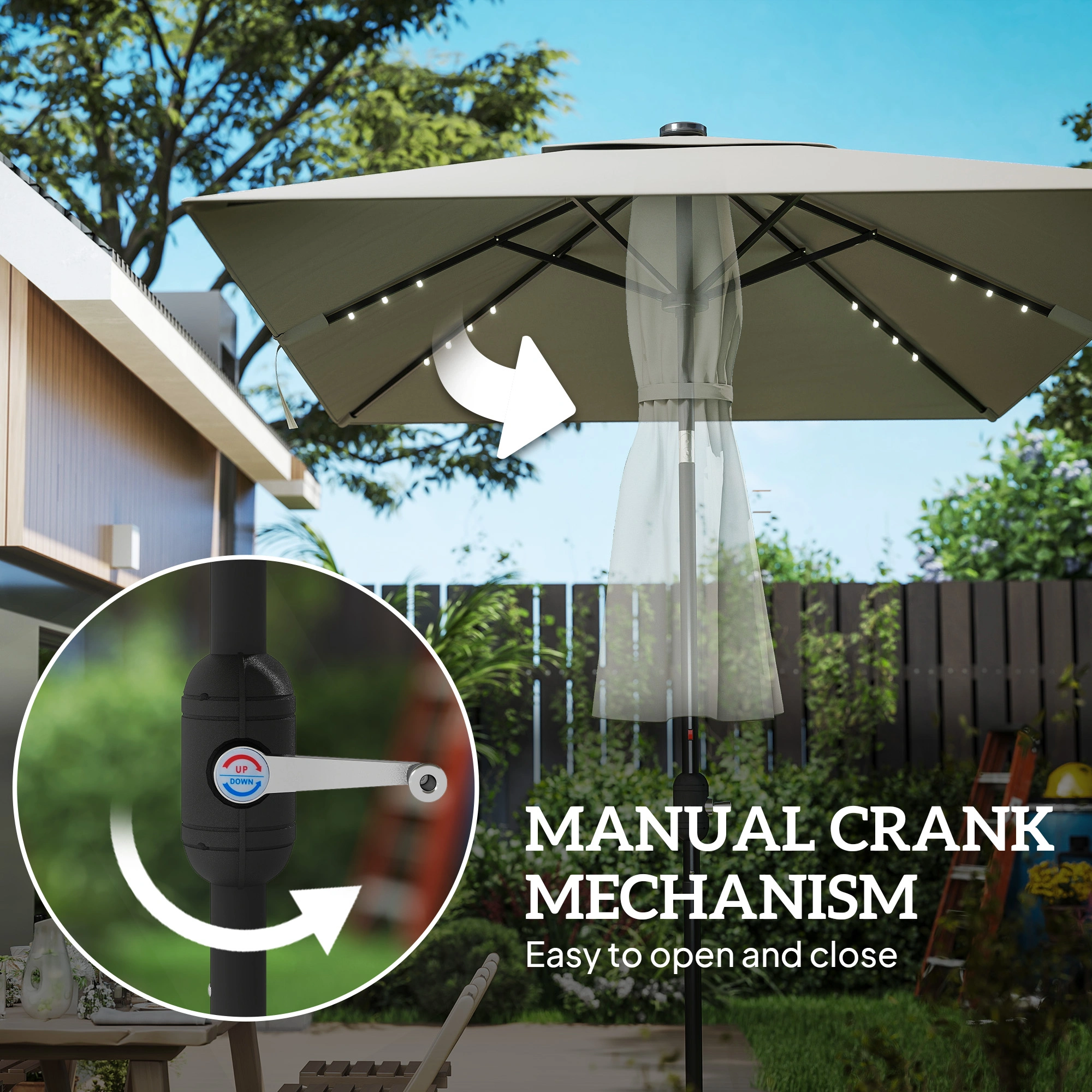 UV Protection Outdoor Beach Umbrella Portable Sun Shade Canopy for Camping Garden Patio Lightweight Portable Durable Construction view 2