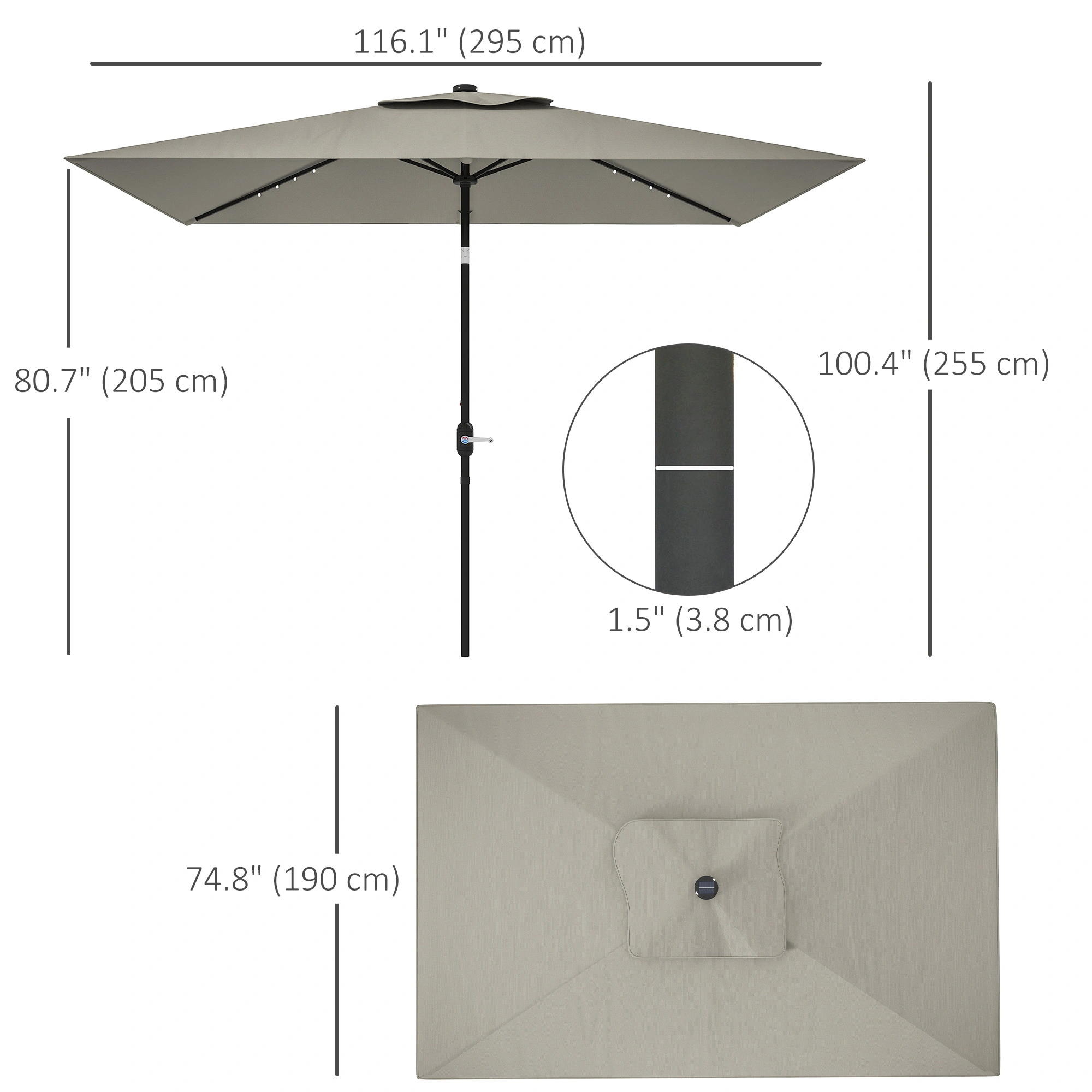 UV Protection Outdoor Beach Umbrella Portable Sun Shade Canopy for Camping Garden Patio Lightweight Portable Durable Construction view 3