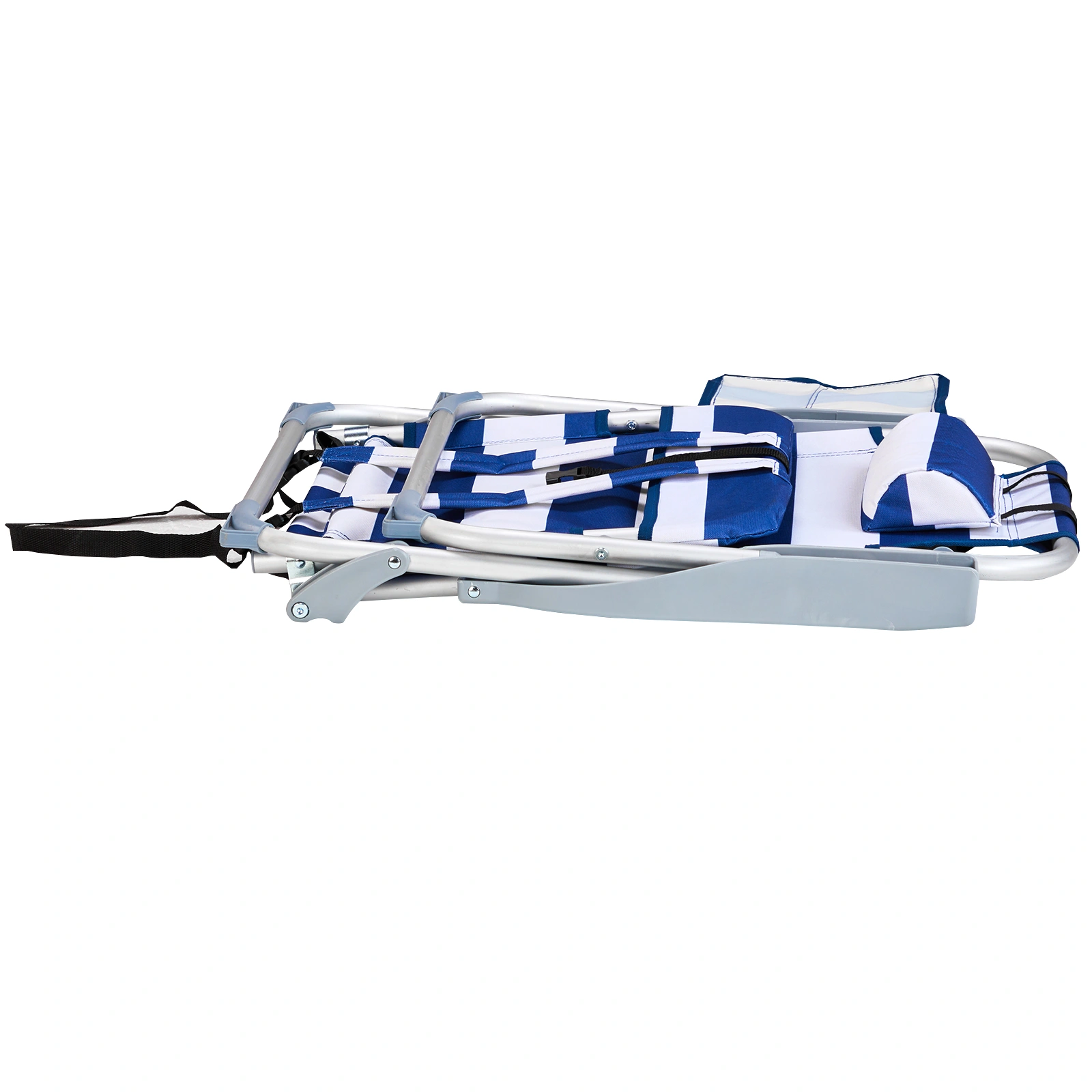 63*65*82cm Short Oxford Cloth Silver White Aluminum Tube Bearing 100kg Beach Chair Blue Stripes view 13