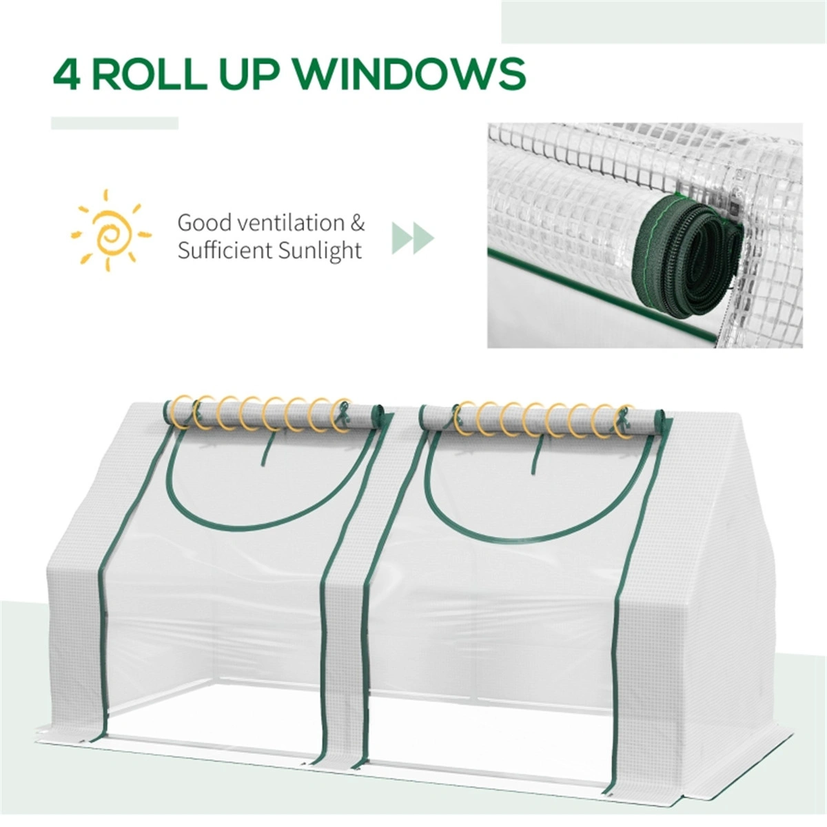Mini Walk-In Greenhouse Tent, Portable Garden Cold Frame with Zipper Door, UV-Resistant Polyethylene Cover, Easy Assembly Outdoor Plant Protector view 3