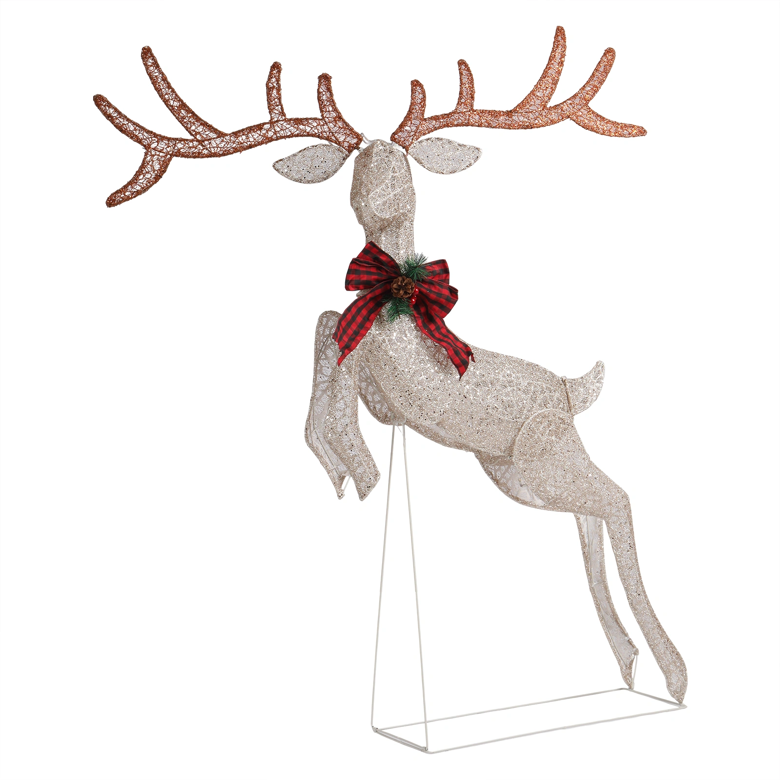 5FT Lighted Jumping Reindeer Christmas Decoration, Pre-lit Outdoor Indoor Holiday Decor with 100 Warm White LED Lights, Xmas Yard Garden Display Ornament view 4