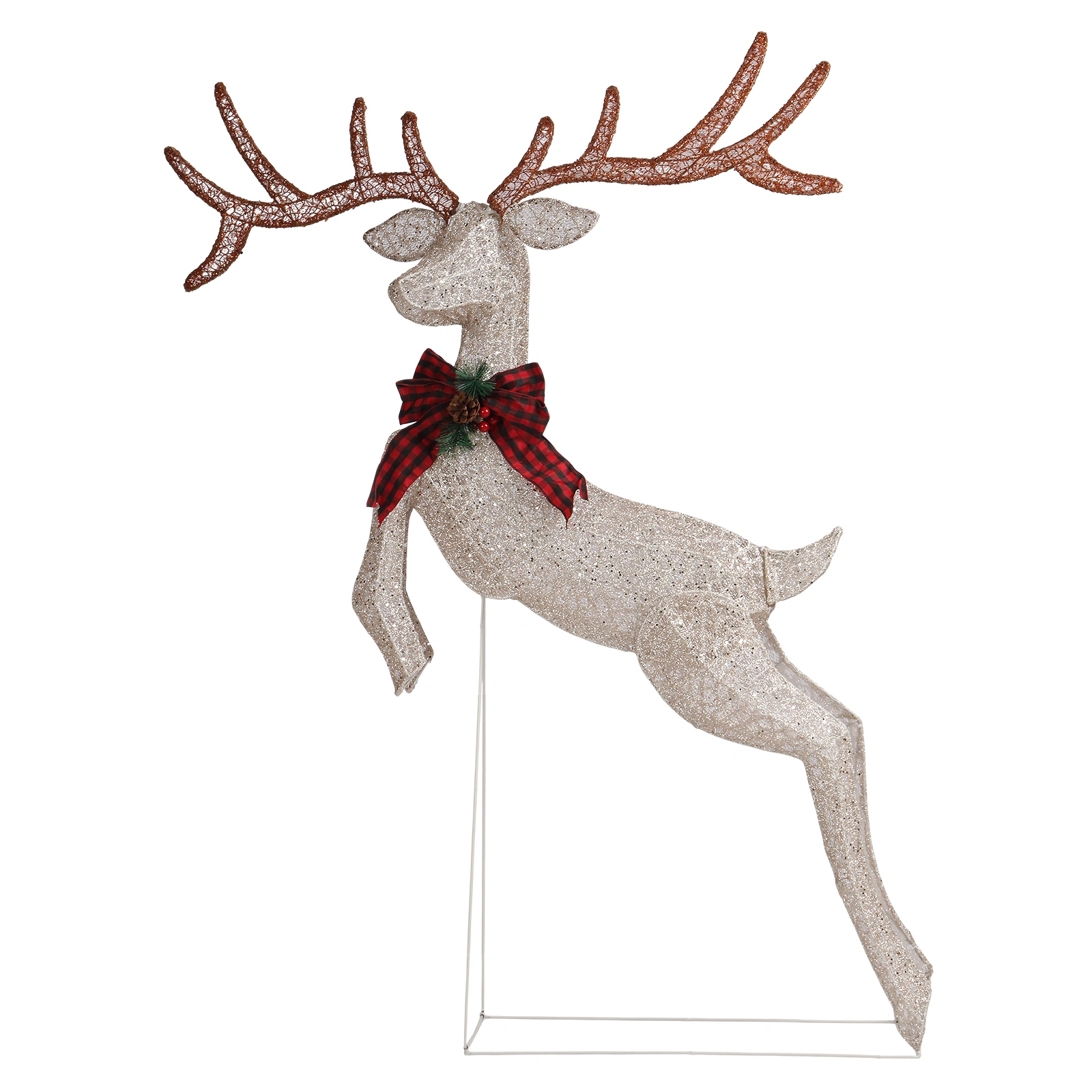 5FT Lighted Jumping Reindeer Christmas Decoration, Pre-lit Outdoor Indoor Holiday Decor with 100 Warm White LED Lights, Xmas Yard Garden Display Ornament view 5