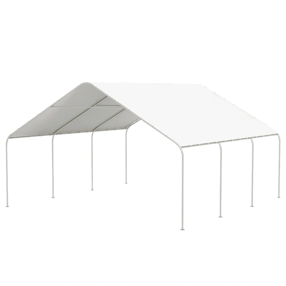 Carport Roof Canopy 10x20 ft, Heavy-Duty 180GSM PE Waterproof Car Cover Shelter, UV Resistant Outdoor Parking Tent Roof with Steel Frame Compatible